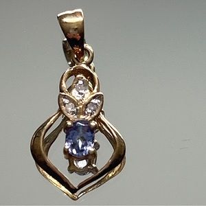 Vintage Tanzanite Diamond 14 Karat Gold Pendant